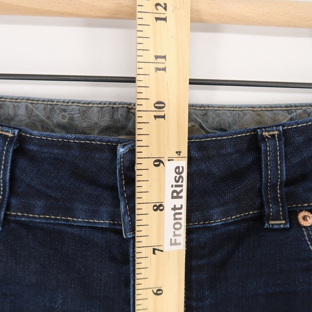 Paige Hidden Hills Jeans Womens 31 Blue Bootcut Mid Rise Dark Wash Stretch - Picture 7 of 12